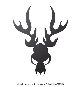 Vector Deer Head, Animal Silhouette, Logotype Icon. Modern, Digital Graphics.