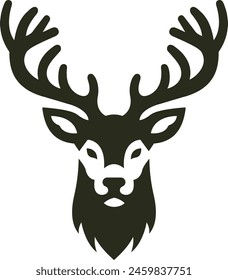 a vector of a deer head with antlers