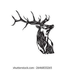vector deer head design on white background. suitable for icon, symbol, logo or other design element