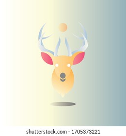 Vector Deer Head Flat Design 