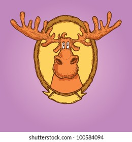 vector deer head isolated on background