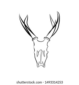 Vector of deer head line art style