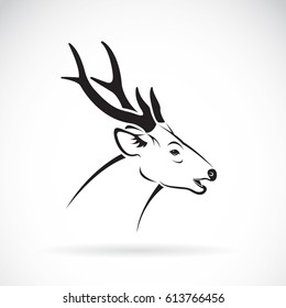 Vector of a deer head on a white background. Wild Animals Logo.