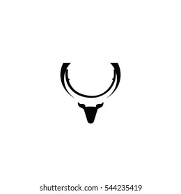 vector of a deer head silhouette isolated on white, eps10 vector
