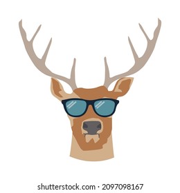 Vector deer in hipster style design