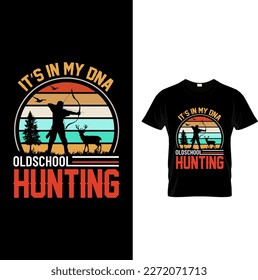 Vector deer hunting t-shirt design