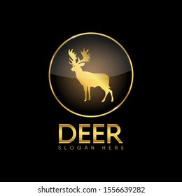 Vector Deer icon design element illustration on dark background.