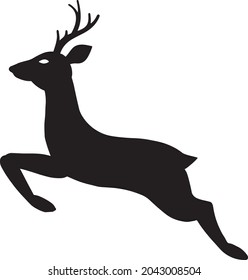 Vector Deer Icon. Running Deer Icon