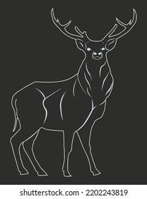 Vector deer line art ilustration