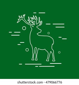 Vector Deer Line Icon.