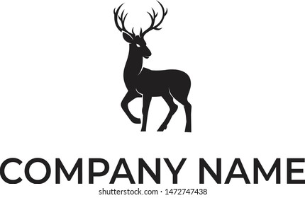 Vector deer logo and business modern and flat design