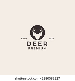 Vector deer logo design template illustration idea