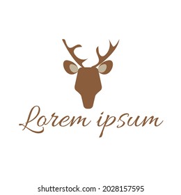 Vektor-Hirsch-Logo oder minimalistisches Hirschlogo