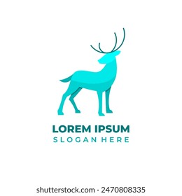 Vector deer logo, modern style, full color