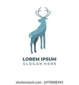 Vector deer logo, modern style, full color