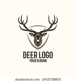 Vector of deer mascot logo design for badge, emblem, or printing