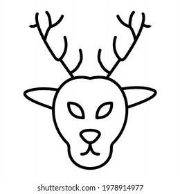 Vector Deer Outline Icon Design

