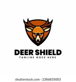 Vector deer shield mascot design