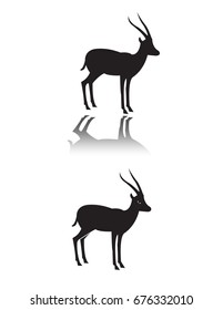 vector deer silhouette with shadow, use for logo or another purpose.
