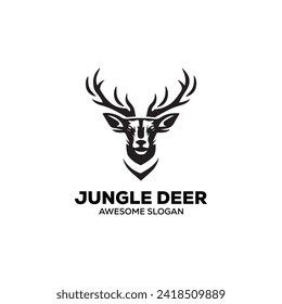 vector deer simple mascot logo design illustration