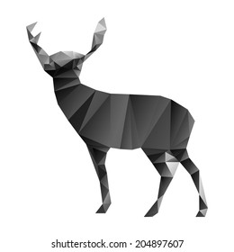 Vector deer in triangle style. From set