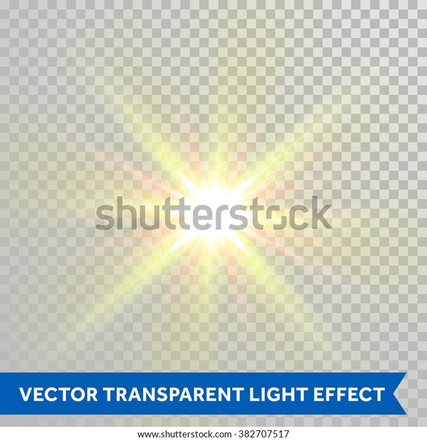 Vector defocused shining sun\
ray of light. Twinkling sunlight spark. Bright glaring light flash\
with lens flare optical effect isolated on transparent\
background