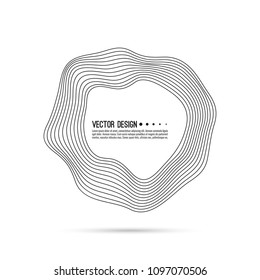 Vector of deformed circle banner. The text box with a distorted outline.
