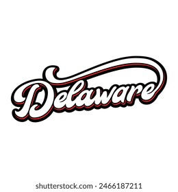 Vector Delaware text typography design for tshirt hoodie baseball cap jacket and other uses vector