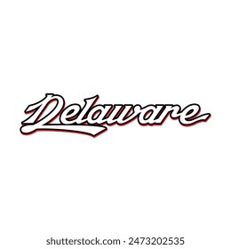 Vector Delaware text typography design for tshirt hoodie baseball cap jacket and other uses vector	
