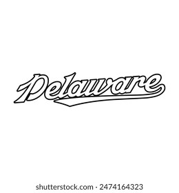 Vector Delaware text typography design for tshirt hoodie baseball cap jacket and other uses vector	
