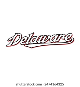 Vector Delaware text typography design for tshirt hoodie baseball cap jacket and other uses vector	
