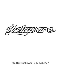 Vector Delaware text typography design for tshirt hoodie baseball cap jacket and other uses vector	
