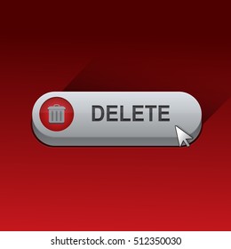 vector delete button with cursor