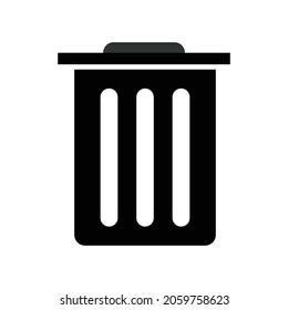 Vector delete icon. Trash, bin, basket, garbage sign isolated on white background.
