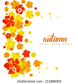 Vector delicate autumn sun abstract floral background.