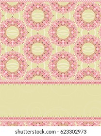 Vector delicate background with pink patterned rings