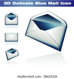 VECTOR Delicate Blue 3D Classic Post Icon