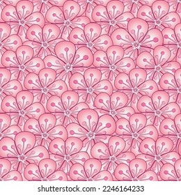 Vector delicate floral pink spring seamless pattern