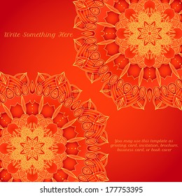 vector delicate lace round mandala pattern