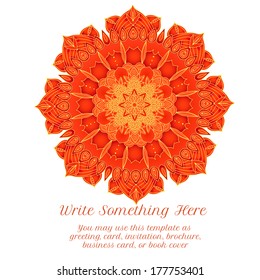 vector delicate lace round mandala pattern