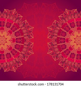 vector delicate lace round mandala pattern