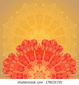vector delicate lace round mandala pattern