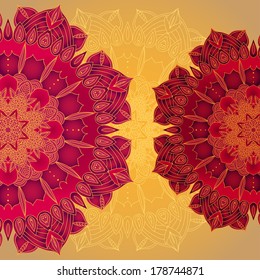 vector delicate lace round mandala pattern