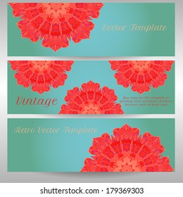 vector delicate lace round mandala pattern card templates