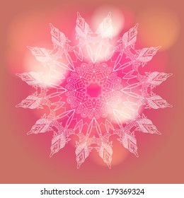 vector delicate lace round mandala pattern