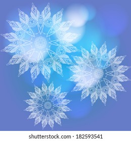 vector delicate lace round mandala pattern