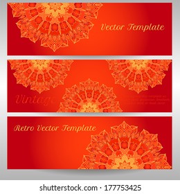 vector delicate mandala pattern templates for cards or brochures
