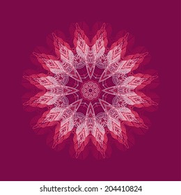 vector delicate round lace pattern for illustration, cards, invitations