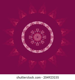 vector delicate round lace pattern for illustration, cards, invitations