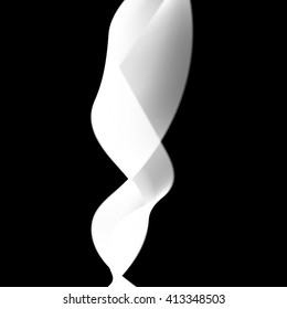 Vector Delicate smoke waves on black background. 